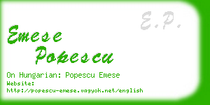 emese popescu business card